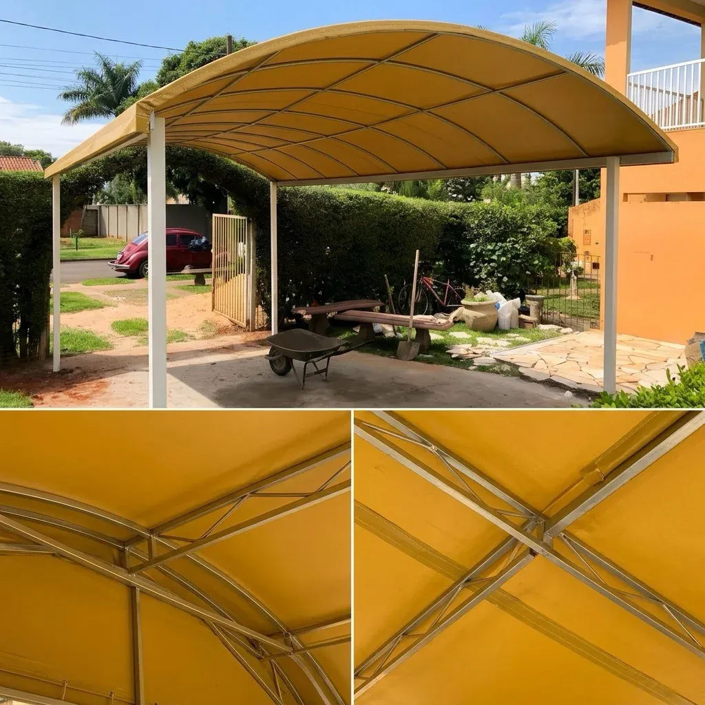 Detalhe de aplicação de Cobertura de Lona