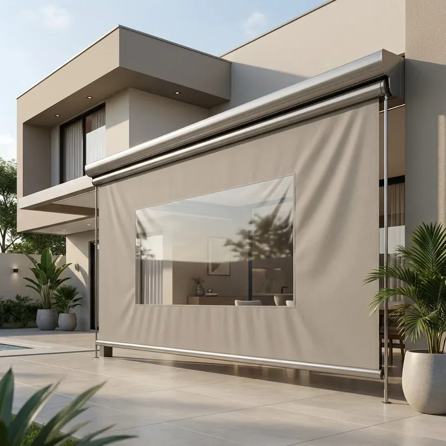 Cortinas de Tela Screen em ambiente externo